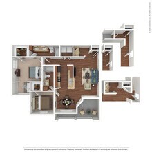 2 Bed 2 Bath 1285 SqFt (1156 Net) 1733 floor plan